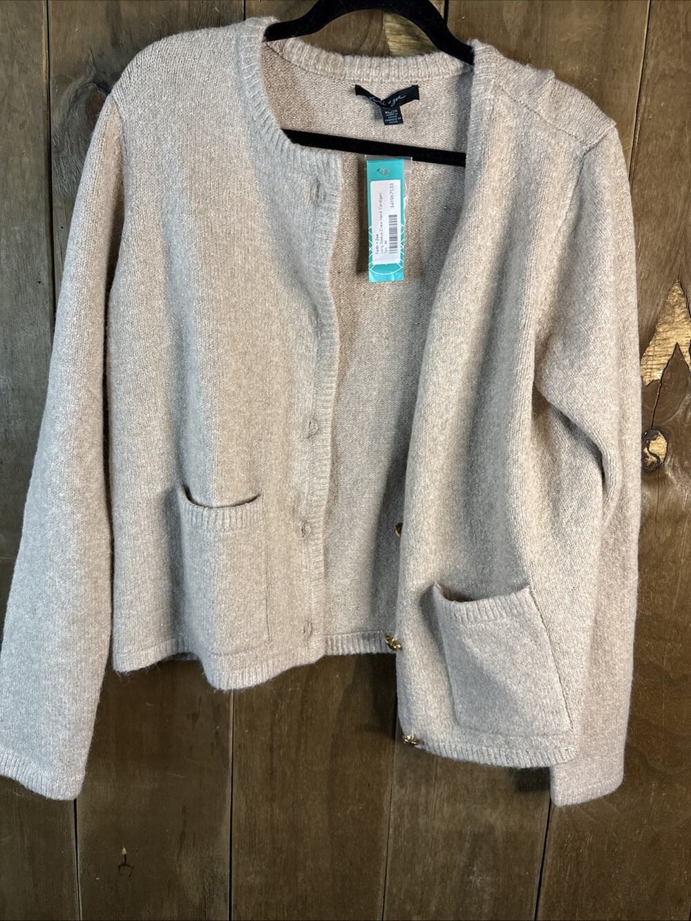 Faith + Zoe, Long Sleeve Cardigan, XL, Tan